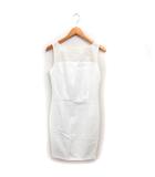 ミラショーン mila schon レース タイト ドレス ワンピース タック コットン 綿 ノースリーブ 42 ベージュ /NT33