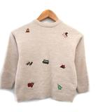 ザラ ZARA 子供服 タグ付き ニット セーター 長袖 刺繍 5-6 ベージュ /KT35