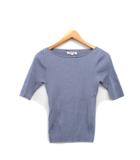 アプワイザーリッシェ Apuweiser-riche リブ ニット セーター 五分袖 シンプル 2 パープル 紫 /KT7