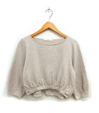 アナイ ANAYI ボートネック クロップド 起毛 ニット カットソー ウール混 バックロング 長袖 38 アイボリー /NT19