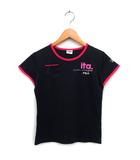 フィラ FILA 国内正規品 スポーツウェア カットソー Tシャツ ロゴ刺繍 プリント 半袖 M 黒 ブラック /NT28