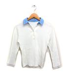 ジャスグリッティー JUSGLITTY リブ ニット ポロシャツ 長袖 無地 2 ホワイト 白 /FT28