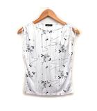 プリント カットソー Tシャツ ノースリーブ M ホワイト 白 /FT44