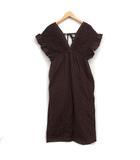 アーバンリサーチ サニーレーベル URBAN RESEARCH Sonny Label シャーリング サマー オールインワン チェック柄 ワイド コットン 綿 36 ブラウン 茶 /FT7