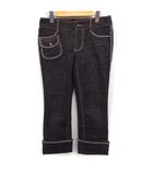 トゥービーシック TO BE CHIC デニム ジーンズ クロップド パンツ パール装飾 40 ブラック 黒 /FT6