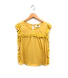 シュープリームララ Supreme.La.La. Supreme LaLa フリル カットソー Tシャツ ノースリーブ 無地 M イエロー 黄 /FT11