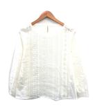 ヒューマンウーマン HUMAN WOMAN カットソー Tシャツ レース 長袖 コットン M アイボリー 白 /KT23