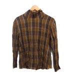 ルージュヴィフ Rouge vif チェック シャツ ブラウス 長袖 コットン 綿 キャメル 茶 /FT31