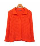 ザラ ZARA メッシュ ニット カーディガン 長袖 S オレンジ 橙色 /KT18