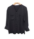 グリーンレーベルリラクシング ユナイテッドアローズ green label relaxing シャツ ブラウス 長袖 Vネック 無地 チャコール /FT31