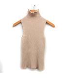 クイーンズコート QUEENS COURT ハイネック リブ カットソー ニット ストレッチ ノースリーブ 2 ベージュ /NT25