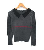 ソニアリキエル SONIA RYKIEL ニット セーター 長袖 ウール ボーダー 36 ブラック 黒 /KT34