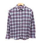 オリアン ORIAN チェック シャツ ブラウス 長袖 コットン 綿 40 ホワイト 白 レッド 赤 /FT36
