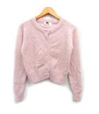 シュープリームララ Supreme.La.La. Supreme LaLa シャギーニット カーディガン クロップド アンゴラ混 リブ 長袖 M ピンク /NT34
