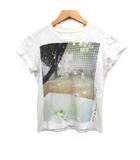 プリント Tシャツ カットソー 半袖 丸首 コットン 綿 1 ホワイト 白 /FT15
