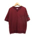× チャオパニック ティピー CIAOPANIC TYPY Tシャツ クルーネック 半袖 ポケッ付き コットン 綿 M ボルドー 赤 /FT5