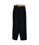  アデンダ Addenda パンツ テーパード ロング タック 無地 黒 ブラック