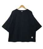 ジャーナルスタンダード レリューム JOURNAL STANDARD relume Tシャツ カットソー プルオーバー クルーネック 無地 ロゴ 七分袖 L 黒 ブラック