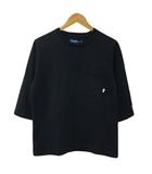 チャオパニック ティピー CIAOPANIC TYPY Tシャツ カットソー プルオーバー ラウンドネック ロゴ 刺繍 七分袖 S 黒 ブラック
