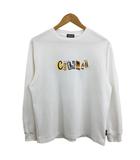 Tシャツ カットソー プルオーバー クルーネック プリント ロゴ 長袖 M 白 黒 ホワイト ブラック