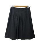 エフデ ef-de スカート プリーツ フレア 膝丈 無地 ウール 11 グレー