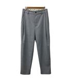 ヒューマンウーマン HUMAN WOMAN パンツ テーパード ロング タック ウエストゴム 無地 M グレー