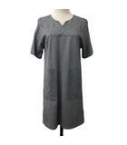 プラステ PLST ワンピース Iライン ミニ 切替 無地 半袖 2 グレー