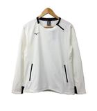 ミズノ MIZUNO スポーツウェア ウインドブレーカー プルオーバー ラウンドネック ロゴ プリント 長袖 M 白 黒 ホワイト ブラック