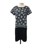 ドゥ トゥシェ Doux toucher ワンピース Iライン 膝丈 ペイズリー 半袖 M  グレー ベージュ