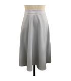 スカート フレア ひざ丈 無地 SS グレー 水色 ライトブルー
