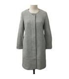 ナチュラルビューティーベーシック NATURAL BEAUTY BASIC コート ノーカラー 無地 ウール 長袖 S グレー