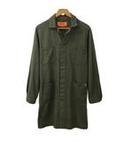 ユニバーサルオーバーオール UNIVERSAL OVERALL ×HANALEI ジャケット コート ワーク カバーオール スタンダード ロング 比翼仕立て スリット 長袖 L 緑 グリーン