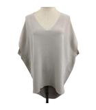 イエナ IENA カットソー ニット プルオーバー Vネック 無地 半袖 グレー 白 ホワイト