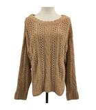 リズリサ LIZ LISA セーター ニット プルオーバー ラウンドネック 総柄 透かし編み 長袖 0 茶 ブラウン