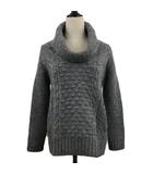 セーター ニット オフタートル プルオーバー 無地 ウール 長袖 40 グレー