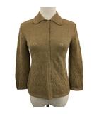 イエナ IENA カーディガン ニット ステンカラー 比翼仕立て 無地 ウール 長袖 茶 ベージュ ブラウン