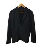 ジャケット テーラード シングル 無地 長袖 M グレー 黒 ブラック