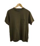 ビームス BEAMS Tシャツ カットソー プルオーバー クルーネック 無地 半袖 M 緑 茶 グリーン ブラウン