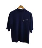 ノーアイディー NOID Tシャツ カットソー プルオーバー ボトルネック 無地 五分袖 ONE 紺 ネイビー