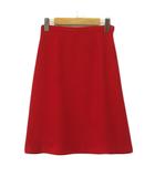 スカート フレア ひざ丈 M 赤 レッド