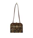  HIGH-CLASS by Claudio Budel ハイクラス ショルダーバッグ クロコダイル パイソン レザー 茶 ブラウン