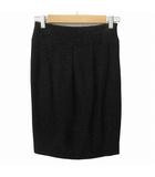 エフデ ef-de スカート バックリボン 膝丈 タイト ウール 9 黒