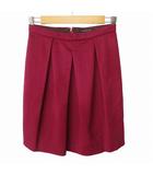 トゥモローランドコレクション TOMORROWLAND collection スカート タック 台形 ウール ナイロン 36 バーガンディ