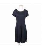 ワンピース 半袖 ロング 3 紺 ネイビー