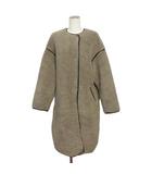 ザヴァージニア The Virgnia コート ノーカラー ロング ボア 38 ベージュ