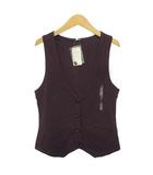 無印良品 良品計画 スラブ天竺ベスト 綿 コットン L ボルドー