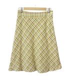 ヒューマンウーマン HUMAN WOMAN スカート フレア ロング チェック L 黄 イエロー