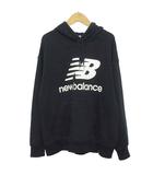 ニューバランス NEW BALANCE パーカー スウェット ロゴプリント 黒