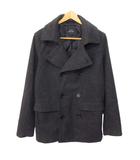 テットオム TETE HOMME ピーコート Pコート 千鳥格子柄 L グレー 黒