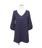 アー・ヴェ・ヴェスタンダード ミッシェルクラン a.v.v standard ニット チュニック 七分袖 ラメ M 紫 パープル